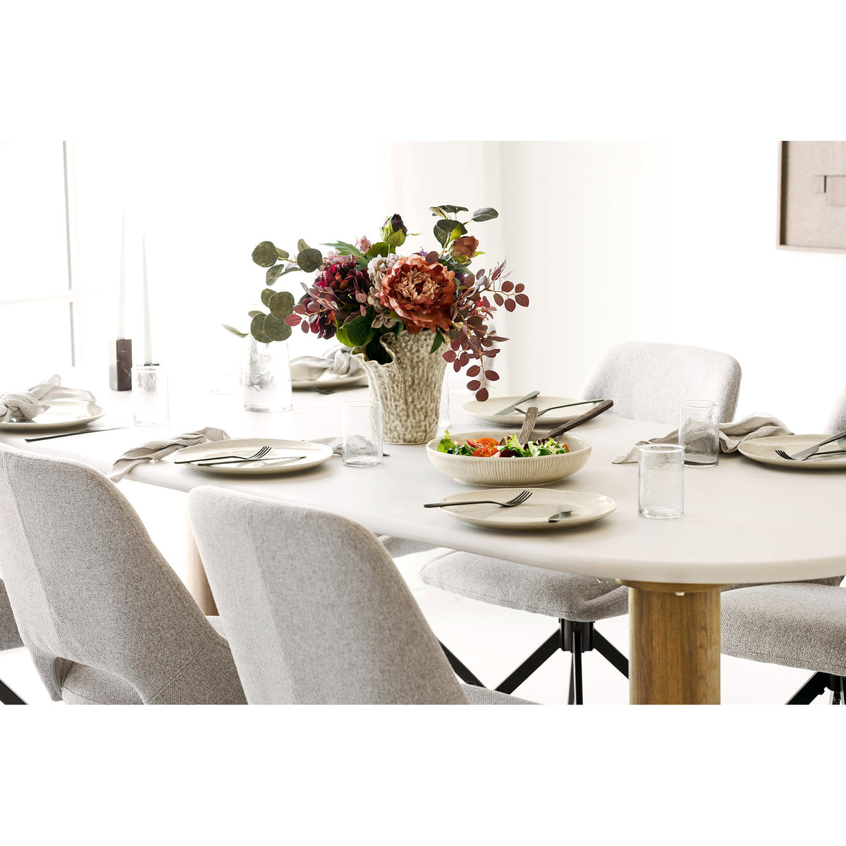 Tilde Esstisch – Zementoptik Sand/Braun, 240 × 100 cm – Ansicht 7