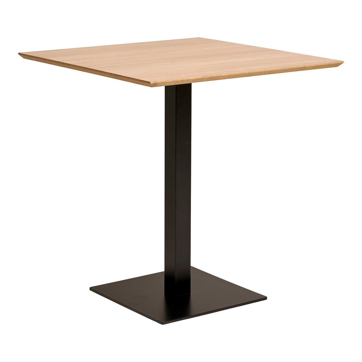 Eik Bistrotisch – Melamin Natur, Gestell Schwarz, 70 × 70 × 75 cm – Ansicht 2