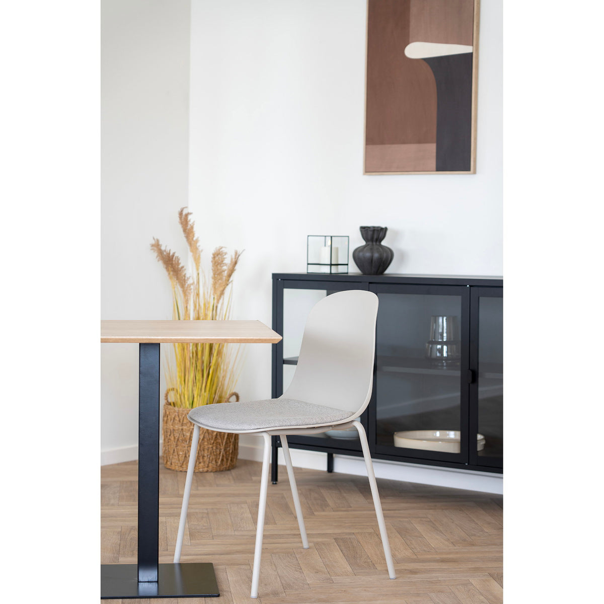 Eik Bistrotisch – Melamin Natur, Gestell Schwarz, 70 × 70 × 75 cm – Ansicht 7