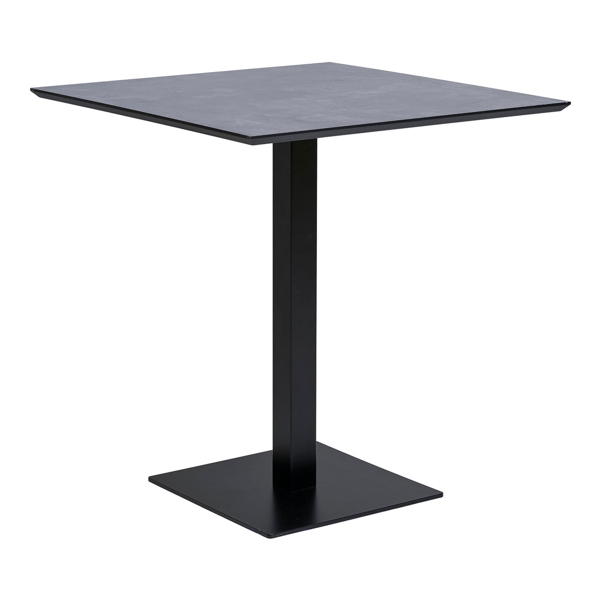 Eik Bistrotisch – Melamin, Steinoptik Dunkelgrau, Gestell Schwarz, 70 × 70 × 75 cm – Ansicht 2
