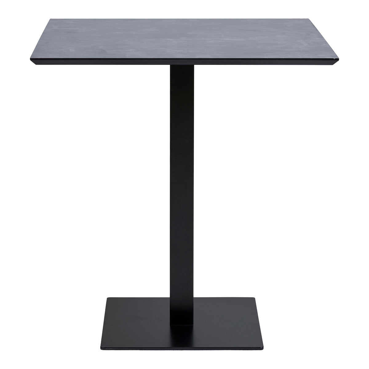 Eik Bistrotisch – Melamin, Steinoptik Dunkelgrau, Gestell Schwarz, 70 × 70 × 75 cm von Luiva Living