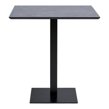 Eik Bistrotisch – Melamin, Steinoptik Dunkelgrau, Gestell Schwarz, 70 × 70 × 75 cm von Luiva Living