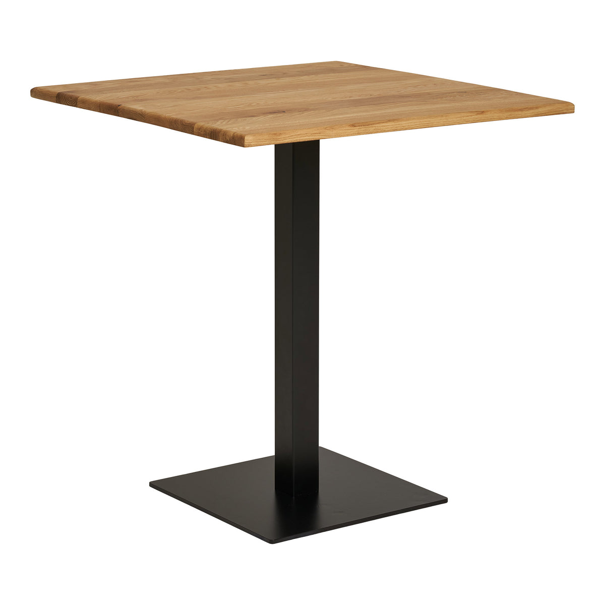 Caius Bistrotisch – Eiche Natur, Gestell Schwarz, 70 × 70 × 75 cm – Ansicht 2