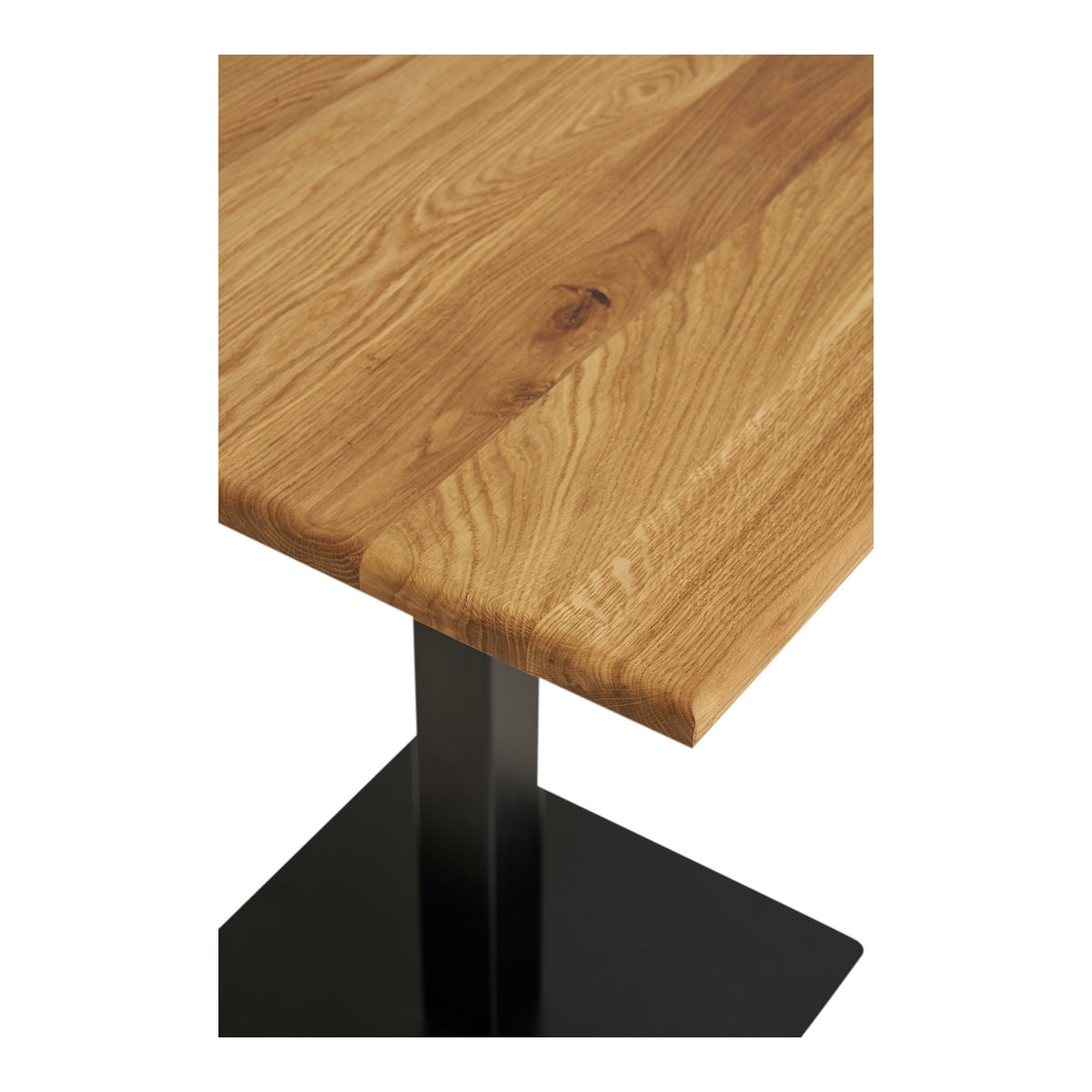Caius Bistrotisch – Eiche Natur, Gestell Schwarz, 70 × 70 × 75 cm – Ansicht 3