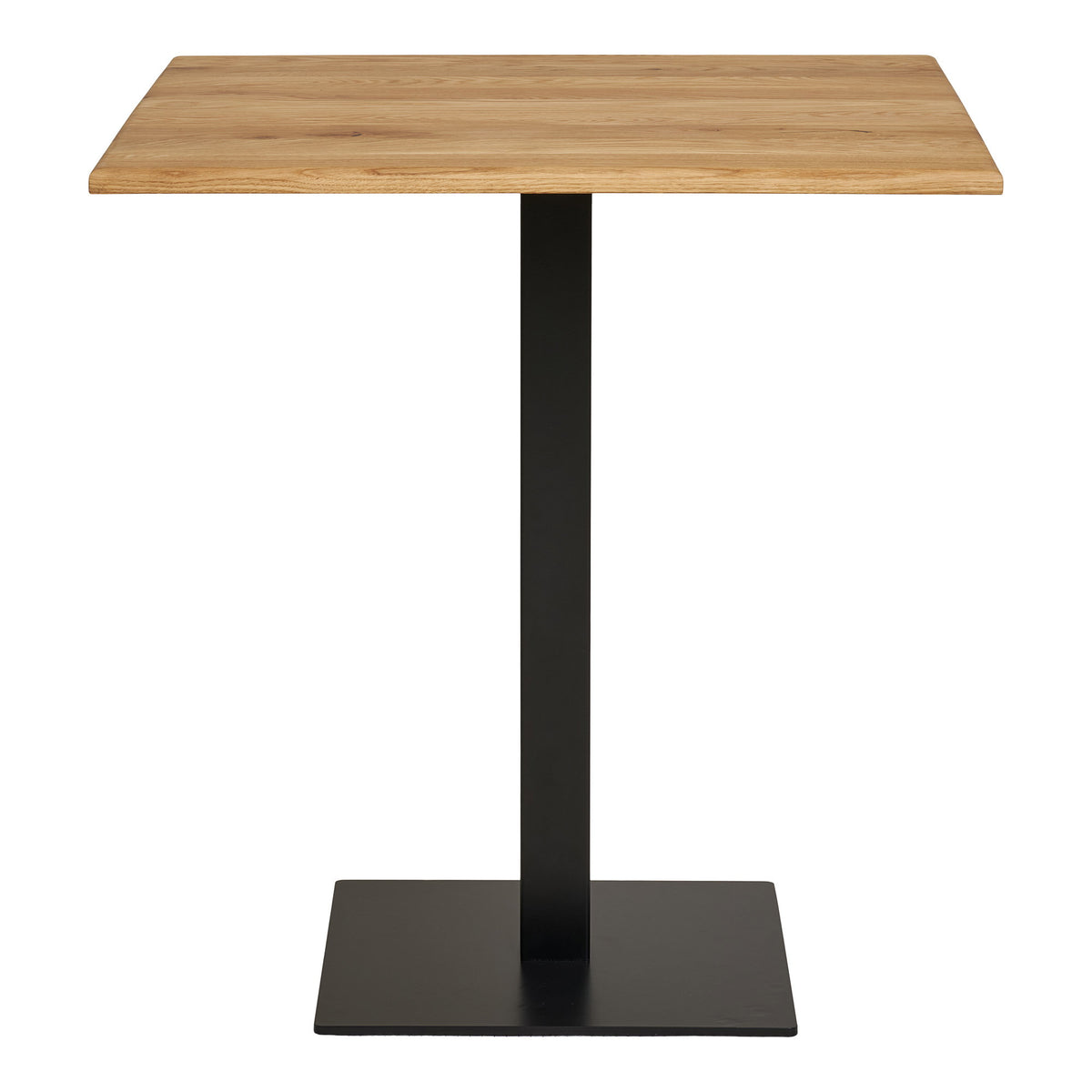 Caius Bistrotisch – Eiche Natur, Gestell Schwarz, 70 × 70 × 75 cm von Luiva Living