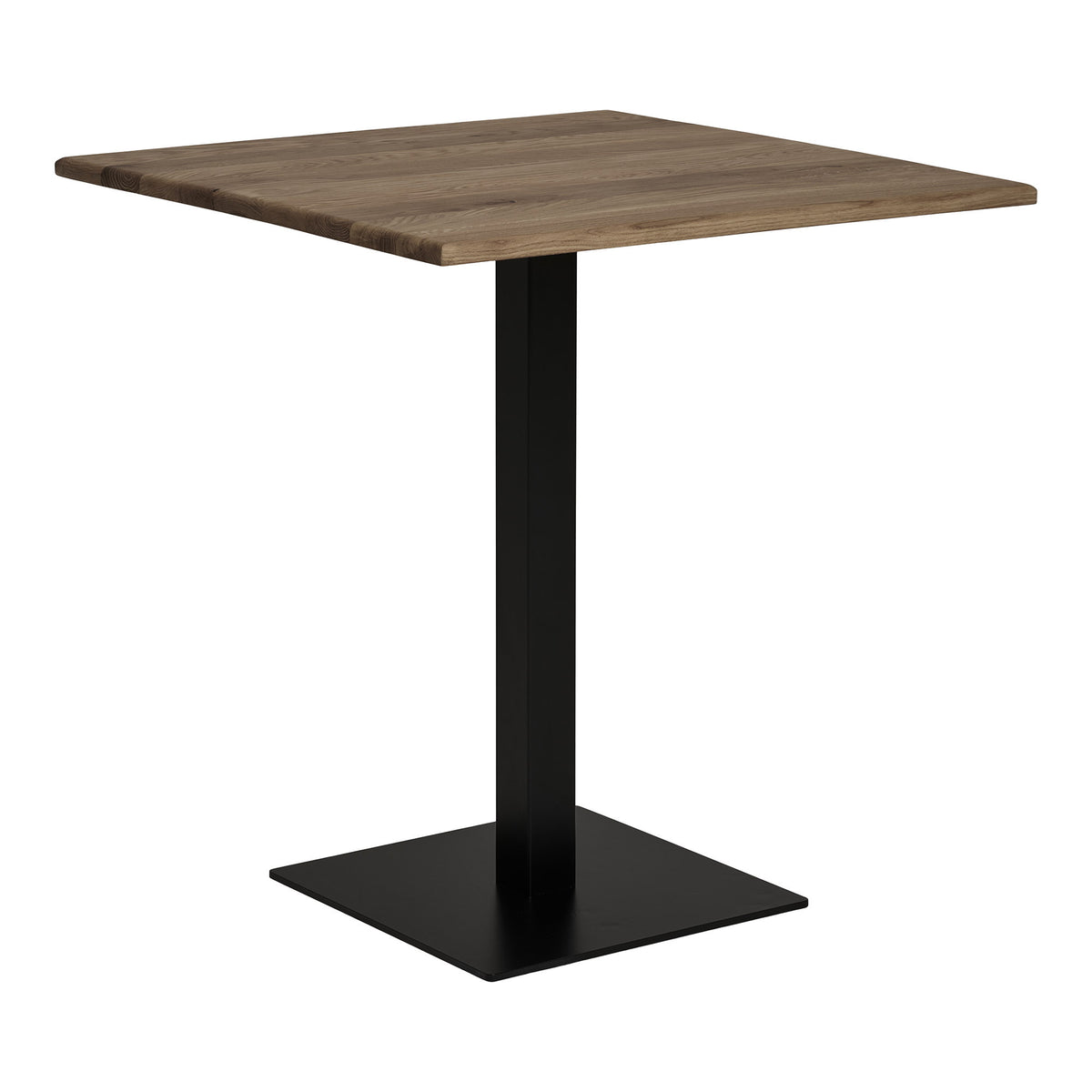 Caius Bistrotisch – Eiche geräuchert, Gestell Schwarz, 70 × 70 × 75 cm – Ansicht 2