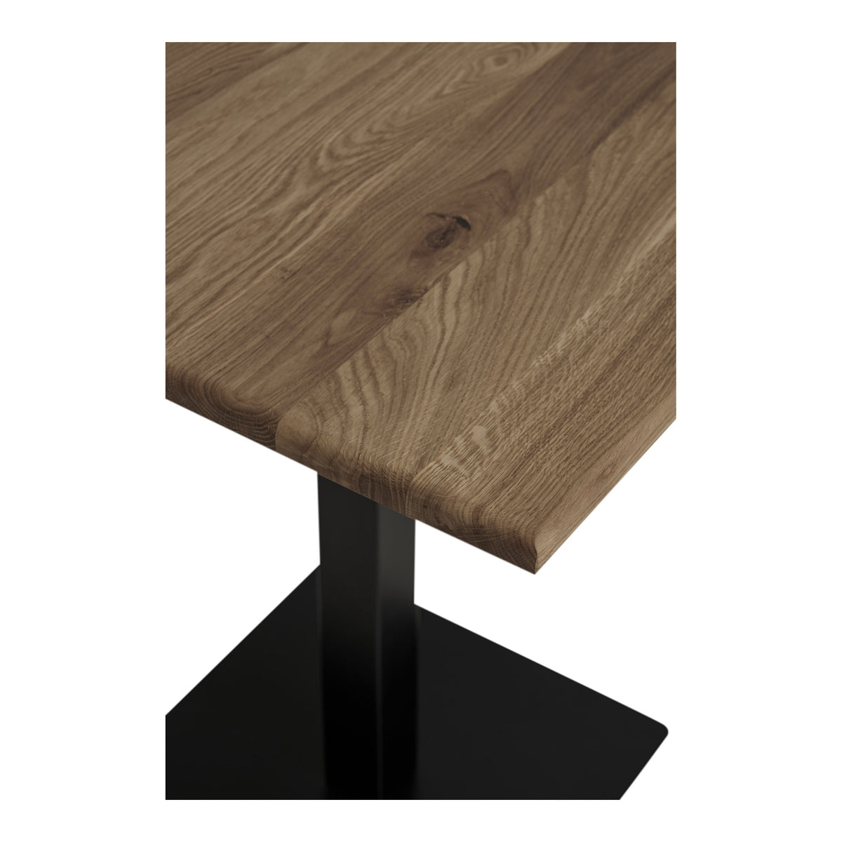 Caius Bistrotisch – Eiche geräuchert, Gestell Schwarz, 70 × 70 × 75 cm – Ansicht 3