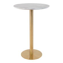 Sina Bartisch rund – Marmoroptik Weiß, Gestell Messing, ø 70 × 105 cm von Luiva Living