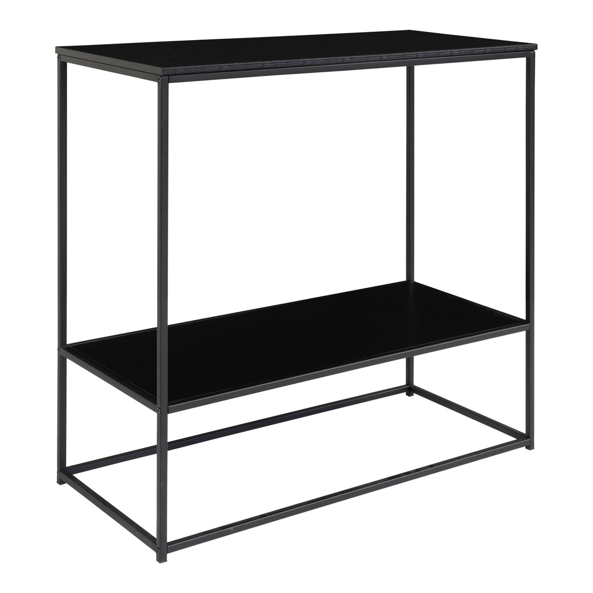 Sami Konsolentisch mit 2 Ablagen – Schwarz, Gestell Schwarz, 80 × 36 × 80 cm – Ansicht 2