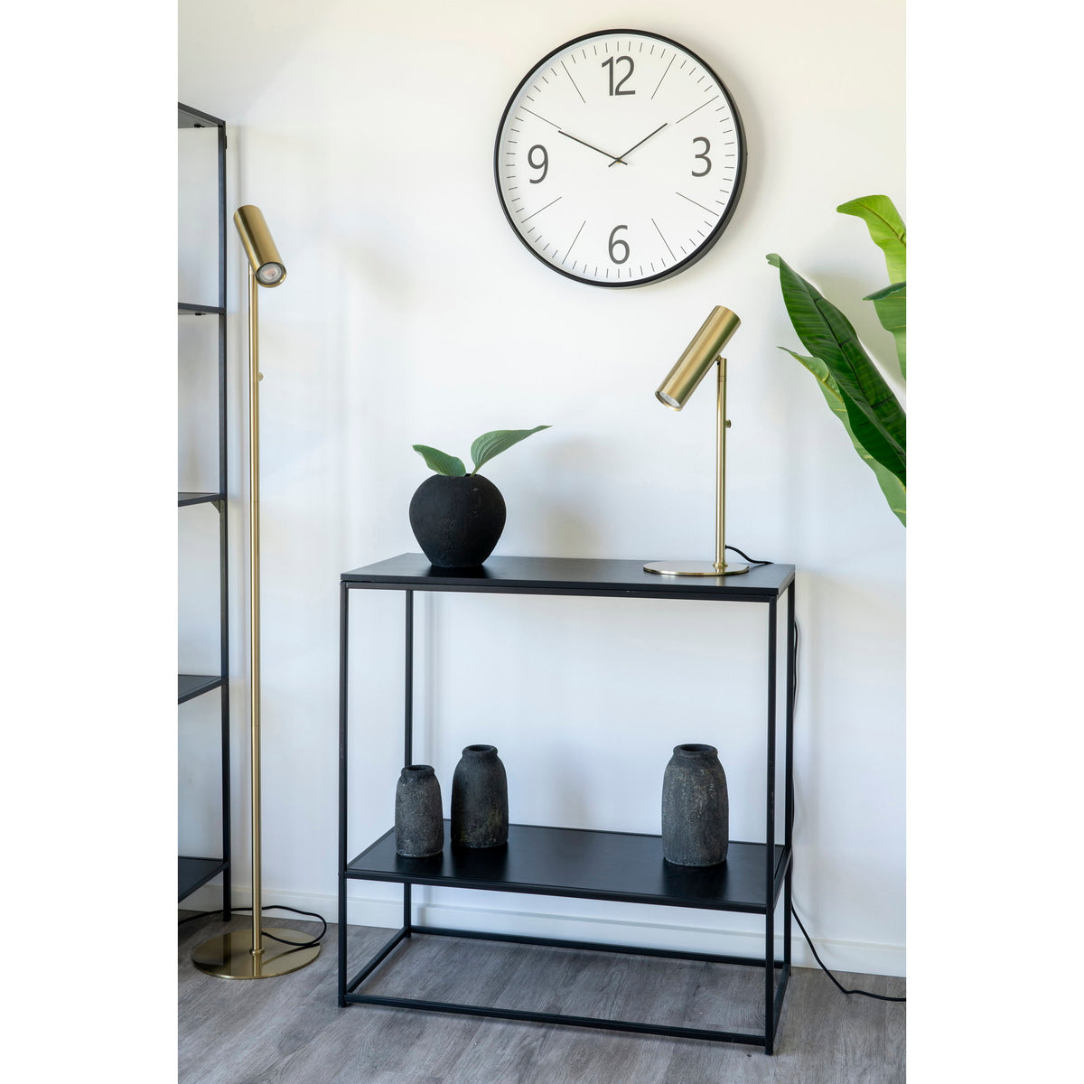 Sami Konsolentisch mit 2 Ablagen – Schwarz, Gestell Schwarz, 80 × 36 × 80 cm – Ansicht 10