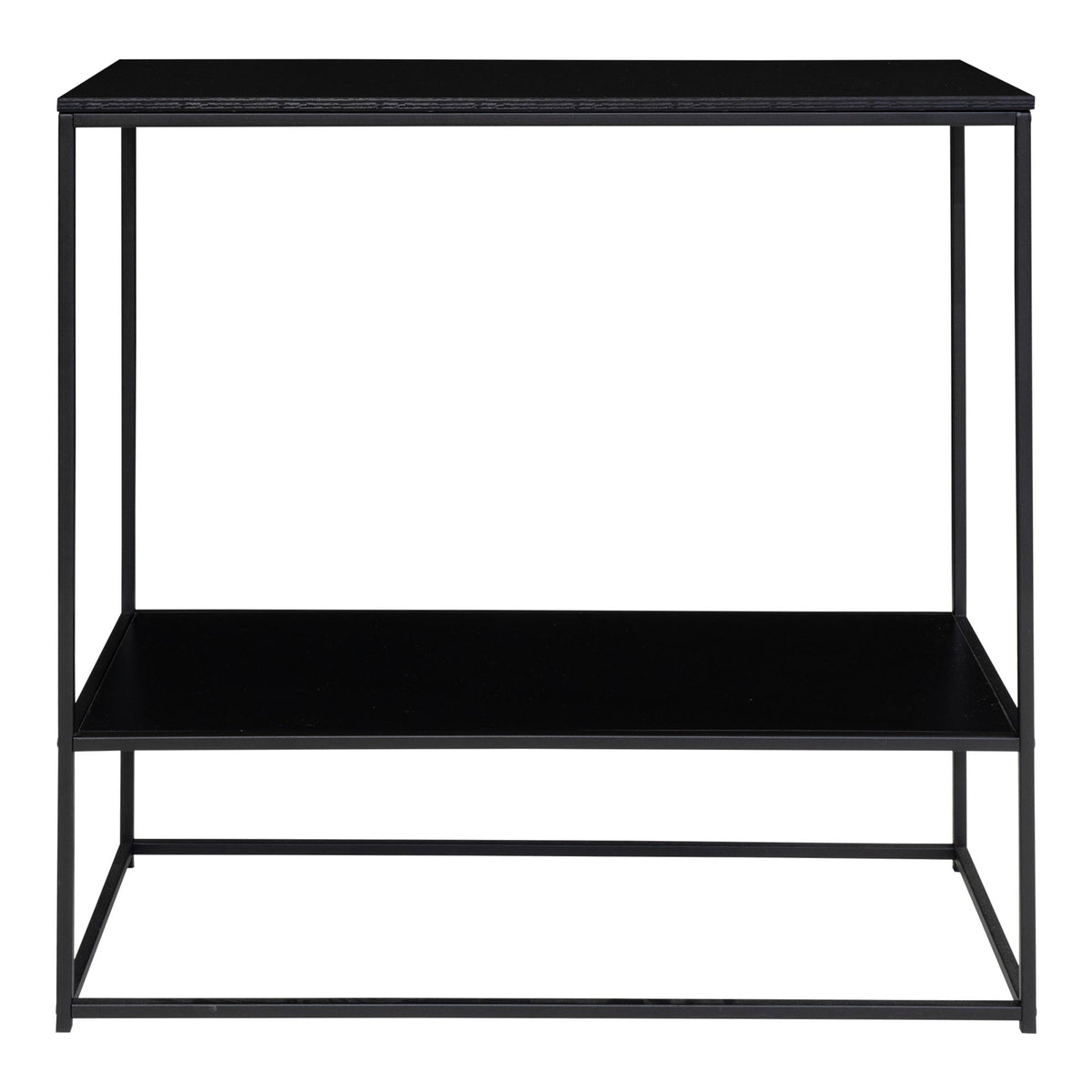 Sami Konsolentisch mit 2 Ablagen – Schwarz, Gestell Schwarz, 80 × 36 × 80 cm – Ansicht 4