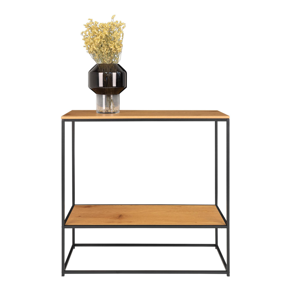 Sami Konsolentisch – Eichenoptik Natur, Gestell Schwarz, 80 × 36 × 80 cm – Ansicht 3