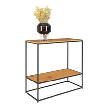 Sami Konsolentisch – Eichenoptik Natur, Gestell Schwarz, 80 × 36 × 80 cm von Luiva Living
