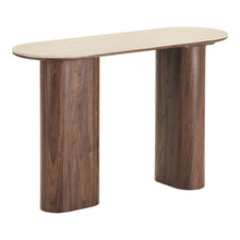 Bianca Konsolentisch – Keramik Travertin/Dunkelbraun, 40 × 120 × 78 cm von Luiva Living