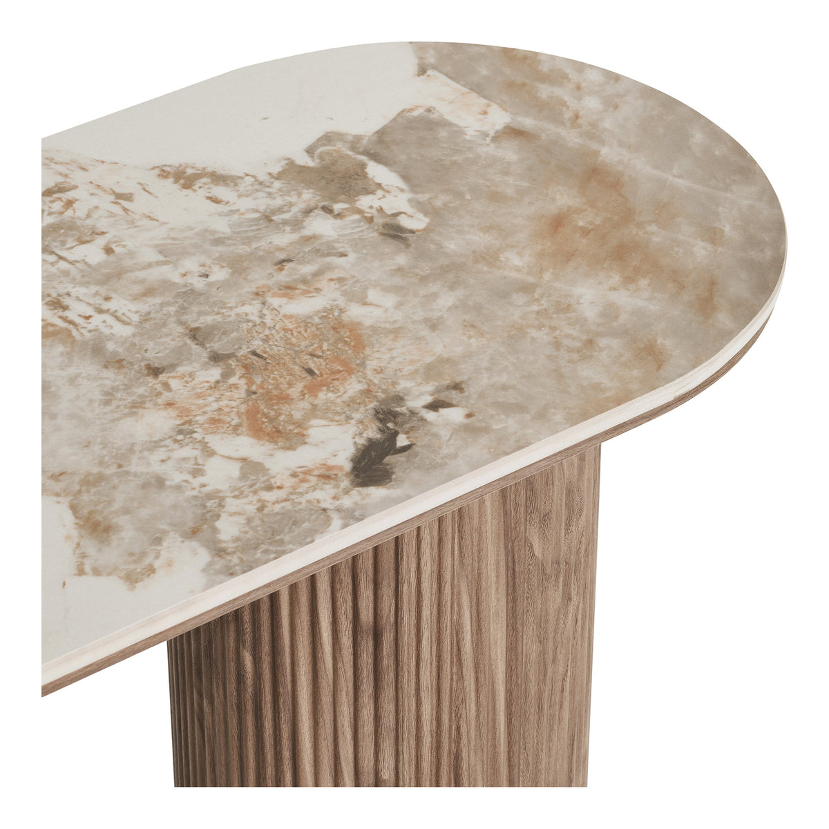 Eila Konsolentisch – Keramik Weiß/Braun, 40 × 120 × 78 cm – Ansicht 3