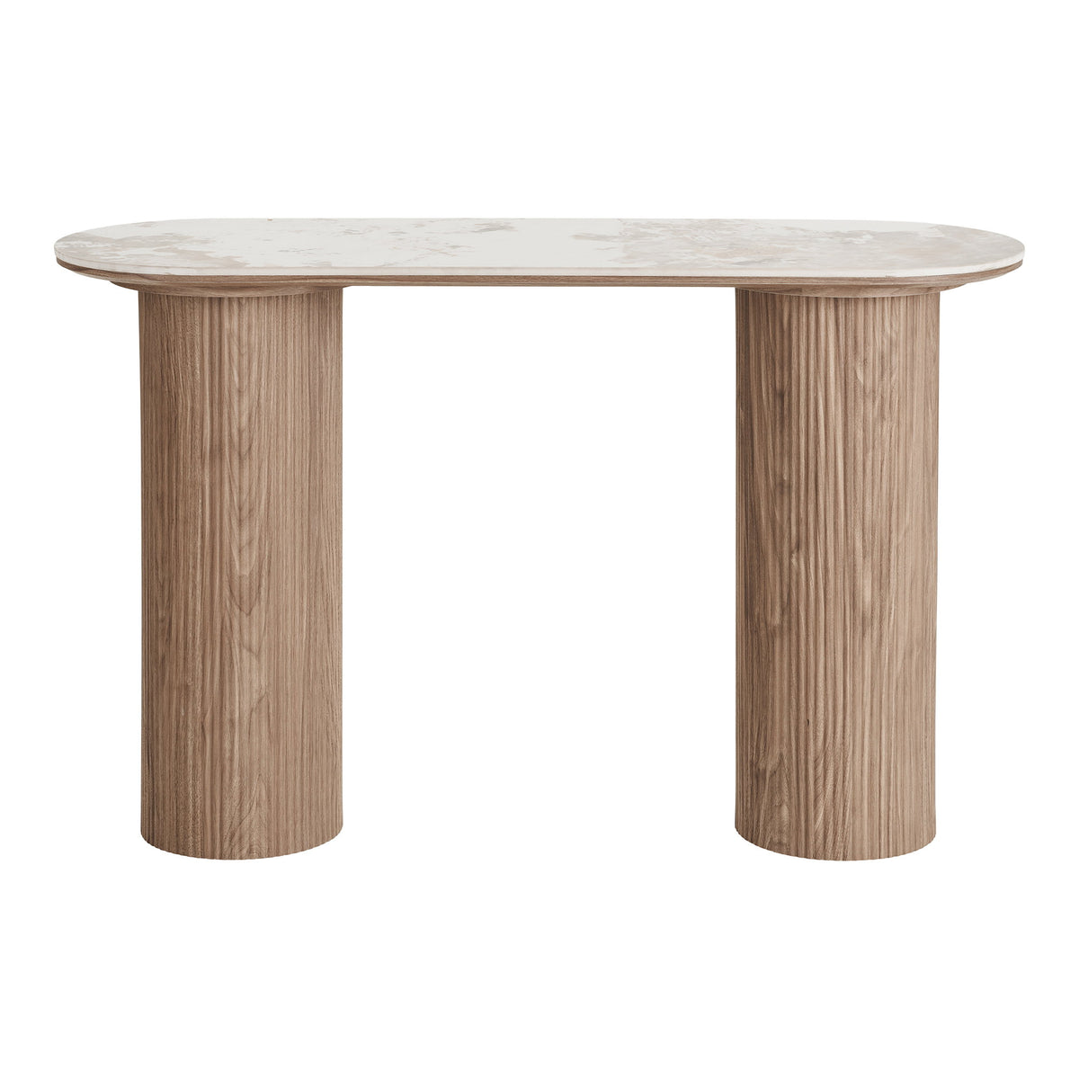 Eila Konsolentisch – Keramik Weiß/Braun, 40 × 120 × 78 cm von Luiva Living