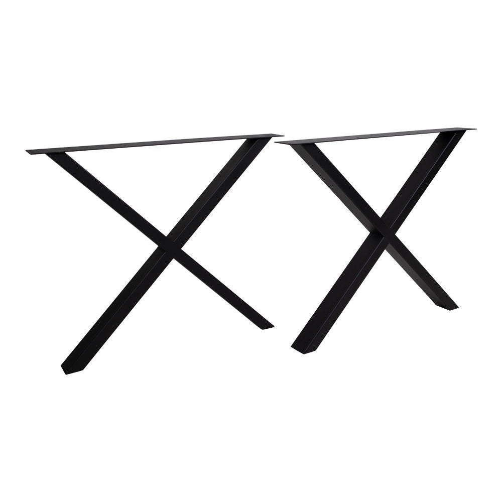 Hakon Tischbeine in X-Form – Stahl, pulverbeschichtet Schwarz, 8 × 86 × 70,8 cm – Ansicht 2