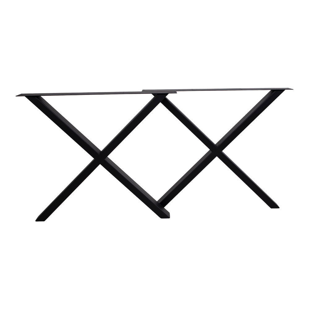 Hakon Tischbeine in X-Form – Stahl, pulverbeschichtet Schwarz, 8 × 86 × 70,8 cm – Ansicht 3