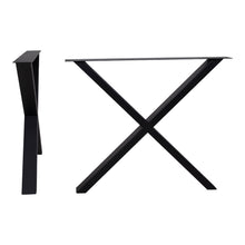 Hakon Tischbeine in X-Form – Stahl, pulverbeschichtet Schwarz, 8 × 86 × 70,8 cm von Luiva Living