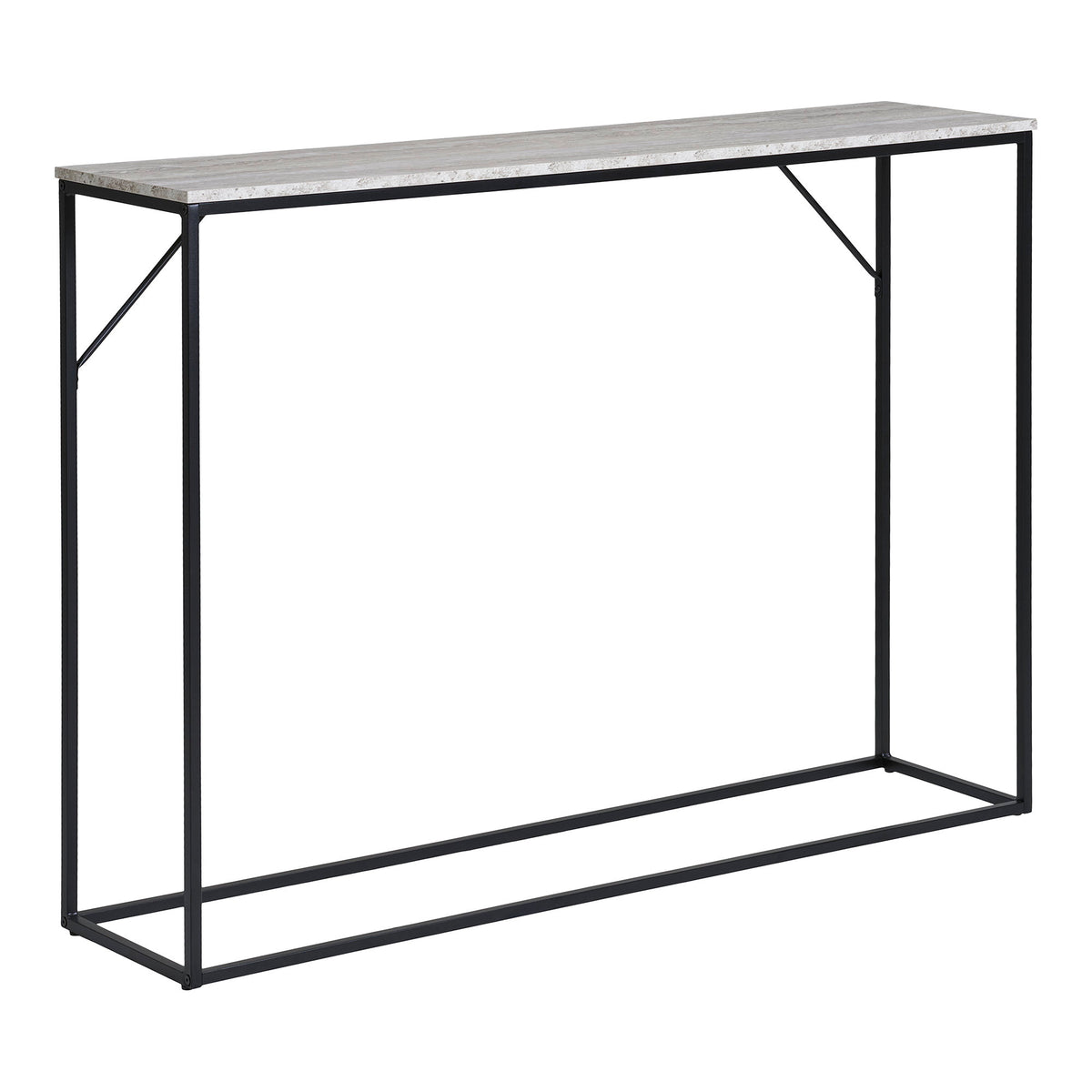 Sami Konsolentisch – Travertinoptik Natur, Gestell Schwarz, 110 × 26 × 80 cm – Ansicht 2