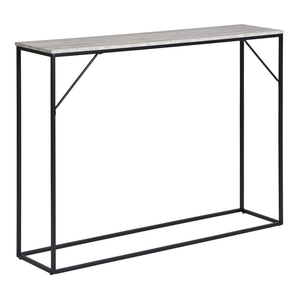 Sami Konsolentisch – Travertinoptik Natur, Gestell Schwarz, 110 × 26 × 80 cm – Ansicht 3