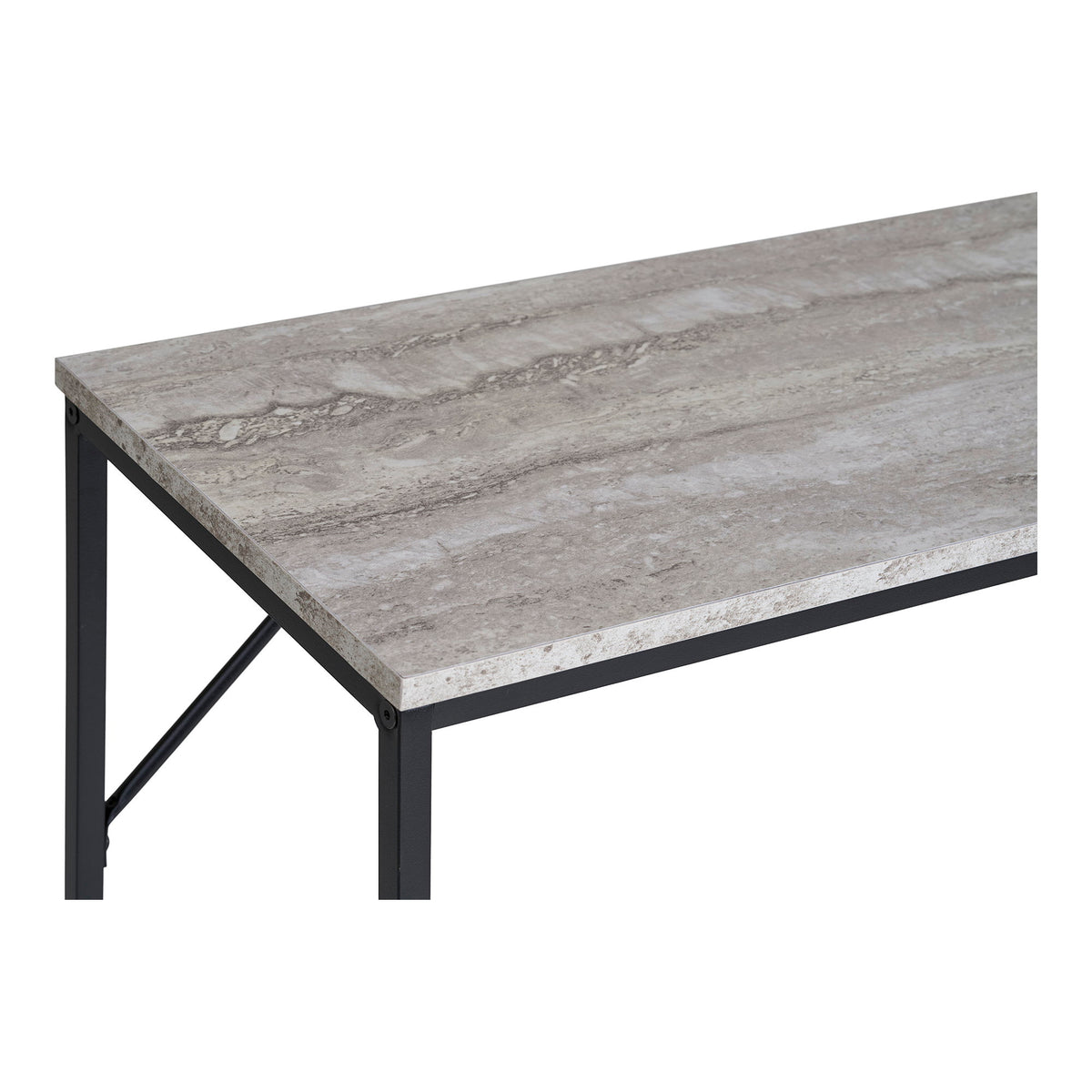 Sami Konsolentisch – Travertinoptik Natur, Gestell Schwarz, 110 × 26 × 80 cm – Ansicht 4