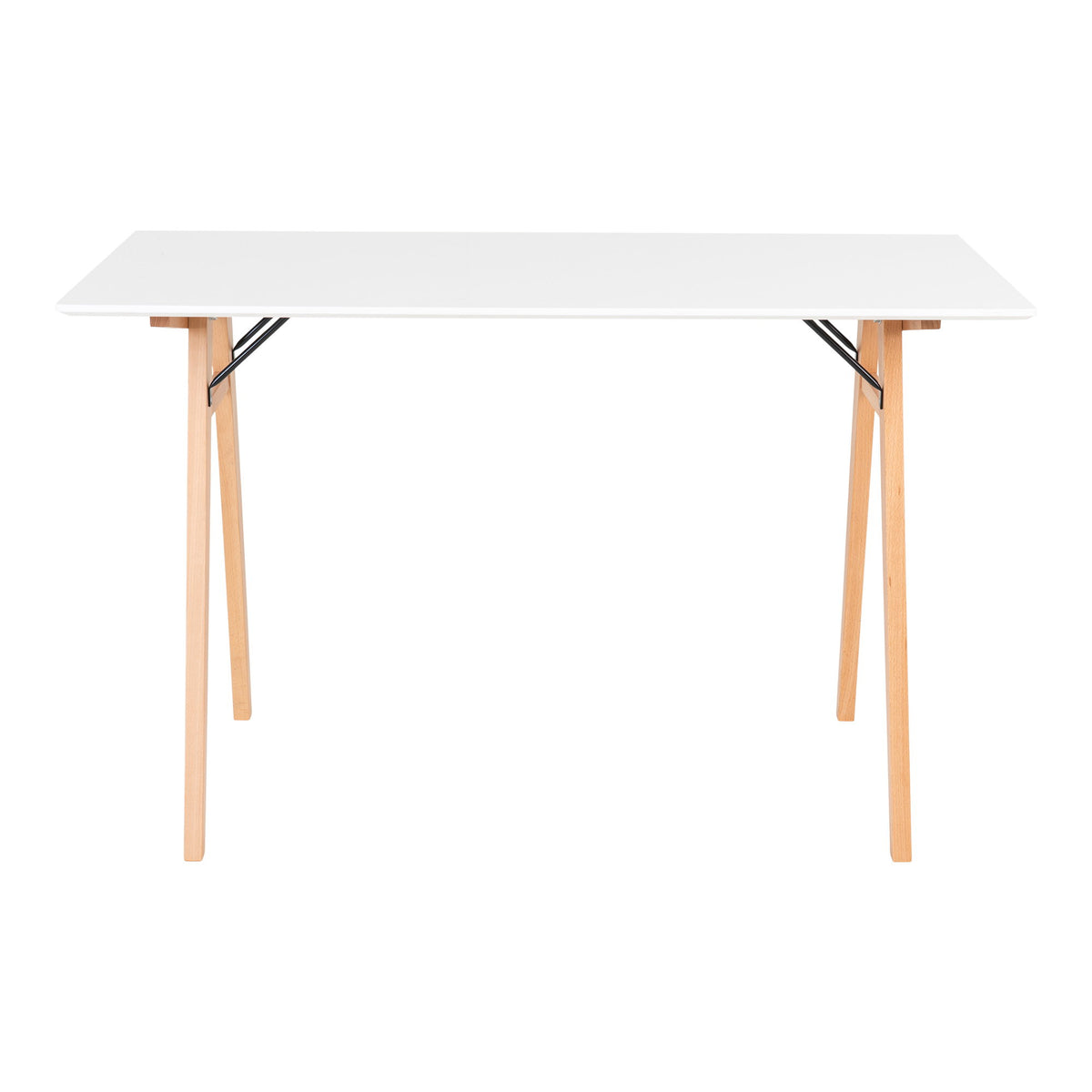 Frida Schreibtisch – Weiß/Natur, 120 × 60 × 75 cm – Ansicht 2