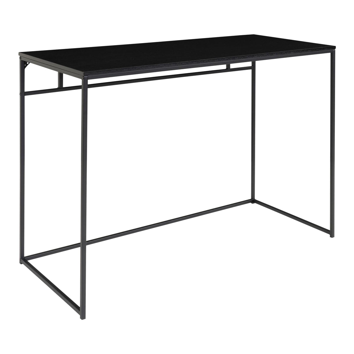 Sami Schreibtisch – Schwarz, Gestell Schwarz, 100 × 45 × 75 cm – Ansicht 2