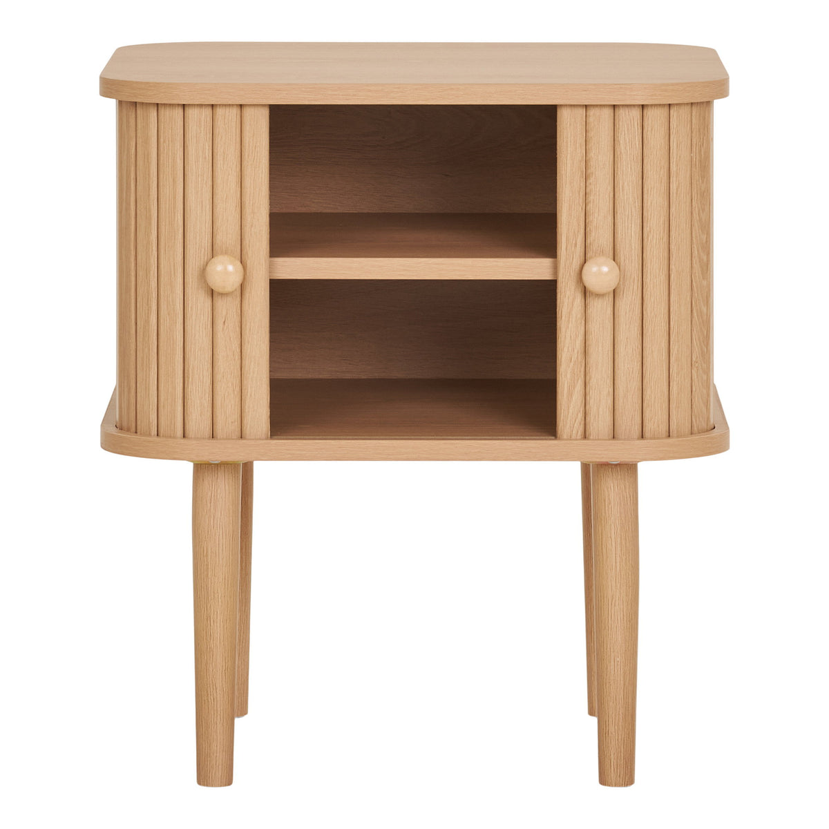 Arvid Beistelltisch mit 2 Türen – Natur, 45 × 40 × 50,5 cm – Ansicht 2