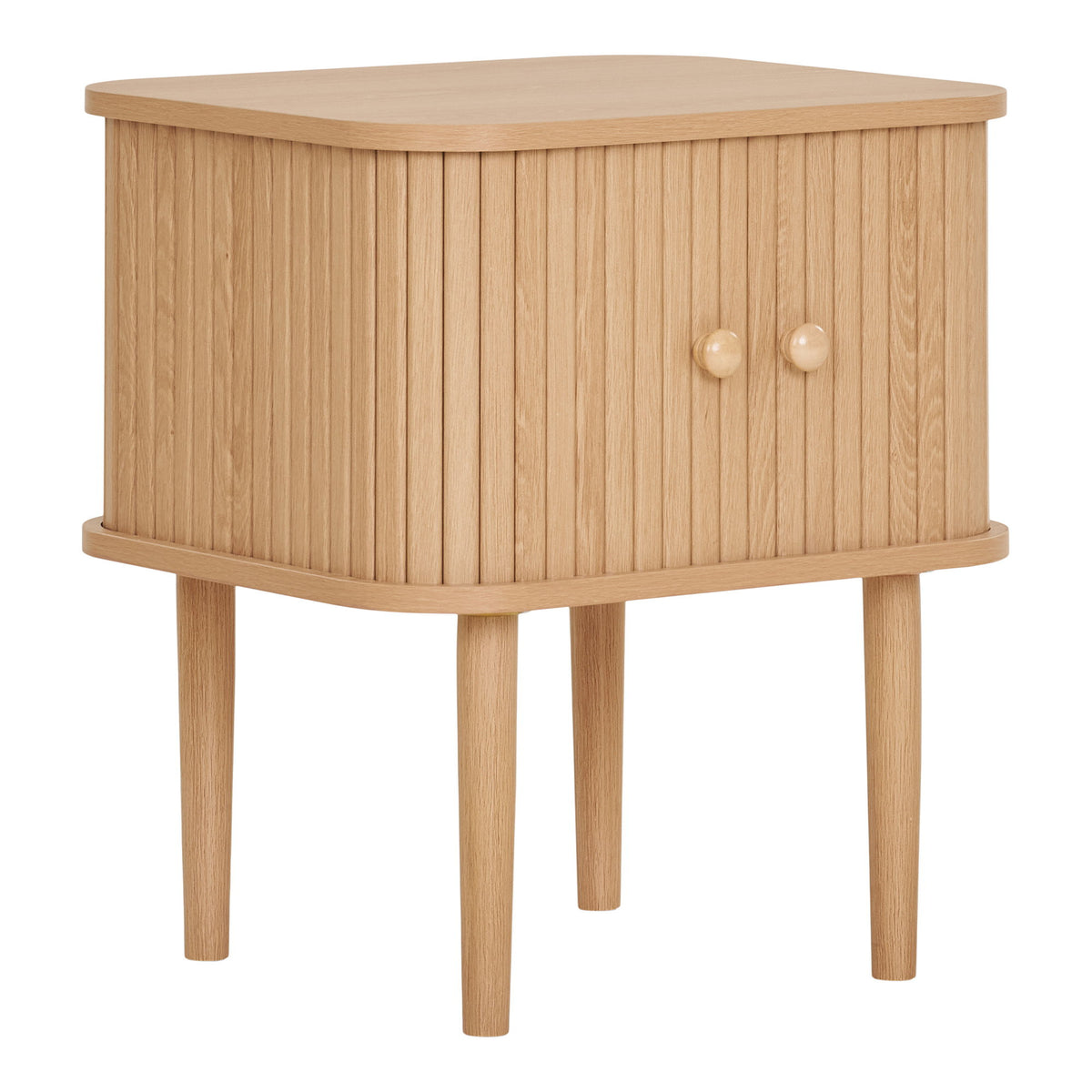 Arvid Beistelltisch mit 2 Türen – Natur, 45 × 40 × 50,5 cm – Ansicht 3
