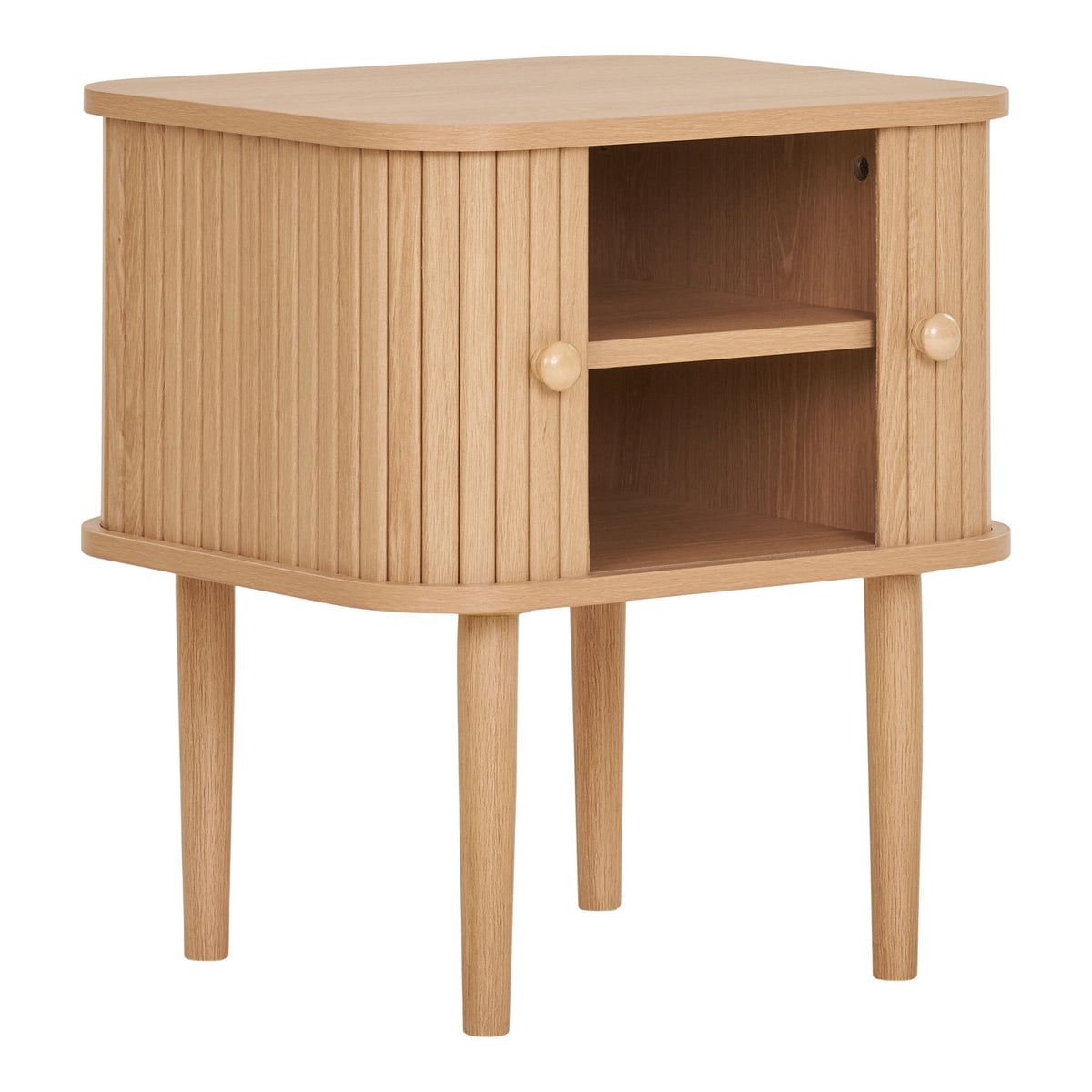 Arvid Beistelltisch mit 2 Türen – Natur, 45 × 40 × 50,5 cm – Ansicht 4