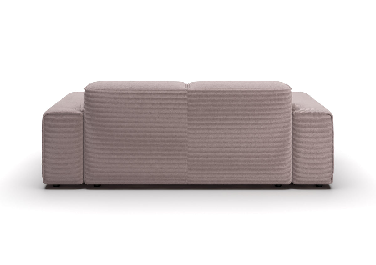 Lund 2-Sitzer-Sofa in Feincord Altrosa – Rückansicht