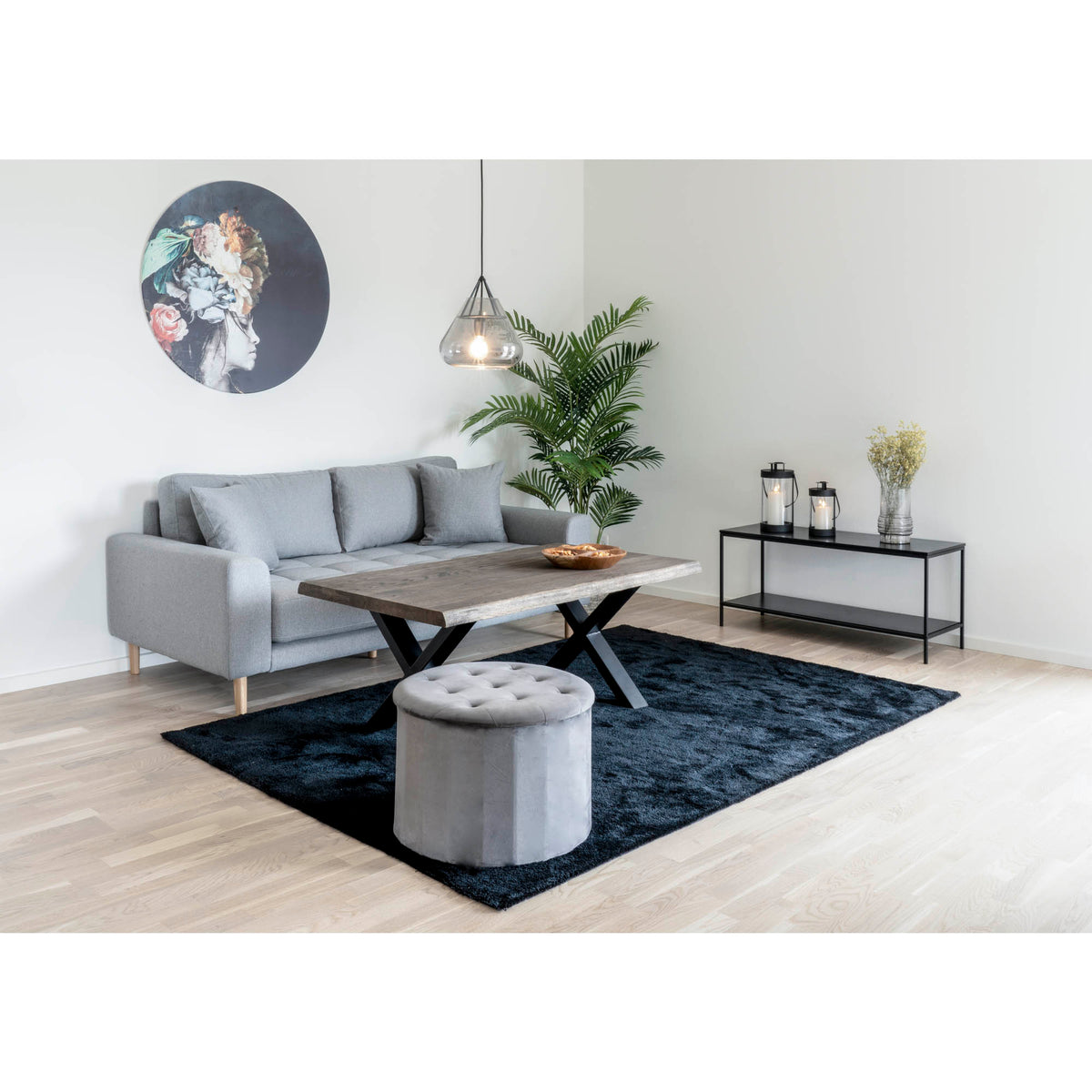 Sami TV-Board – Schwarz, Gestell Schwarz, 100 × 36 × 45 cm – Ansicht 6
