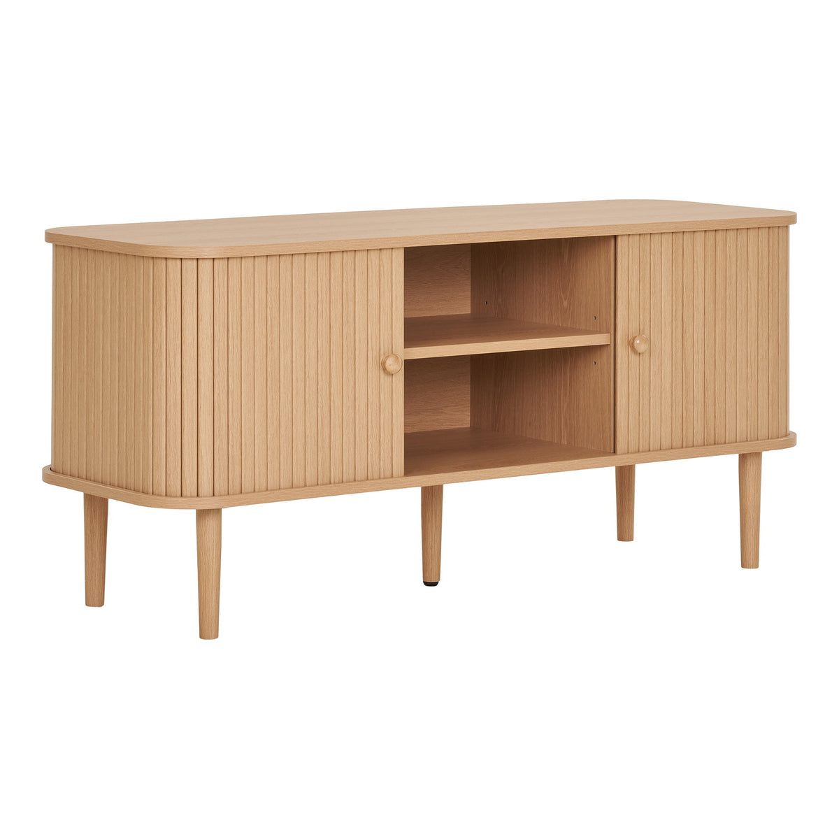 Arvid TV-Board mit 2 Türen – Natur, 113 × 40 × 52 cm – Ansicht 3