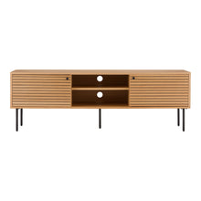 Gunnar TV-Board mit 2 Türen – Eichenfurnier Natur, Beine Schwarz, 150 × 40 × 50 cm von Luiva Living