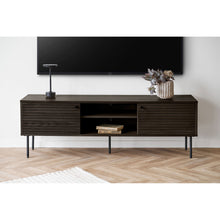 Gunnar TV-Board mit 2 Türen – Furnier Eiche geräuchert, Beine Schwarz, 150 × 40 × 50 cm – Ansicht 7
