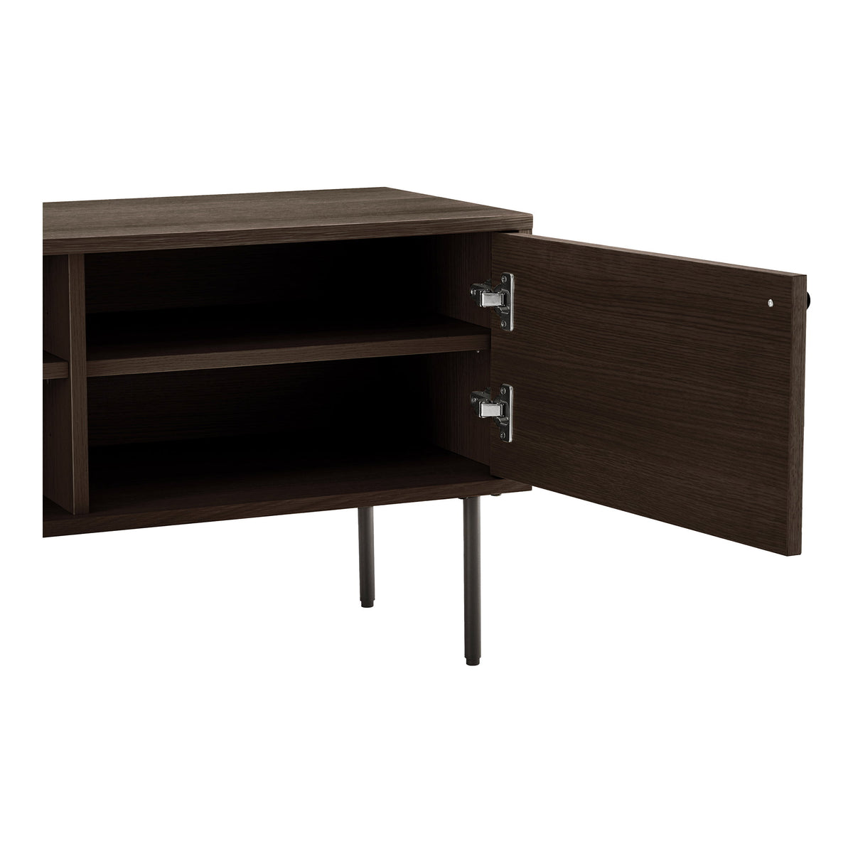 Gunnar TV-Board mit 2 Türen – Furnier Eiche geräuchert, Beine Schwarz, 150 × 40 × 50 cm – Ansicht 5