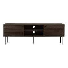 Gunnar TV-Board mit 2 Türen – Furnier Eiche geräuchert, Beine Schwarz, 150 × 40 × 50 cm von Luiva Living