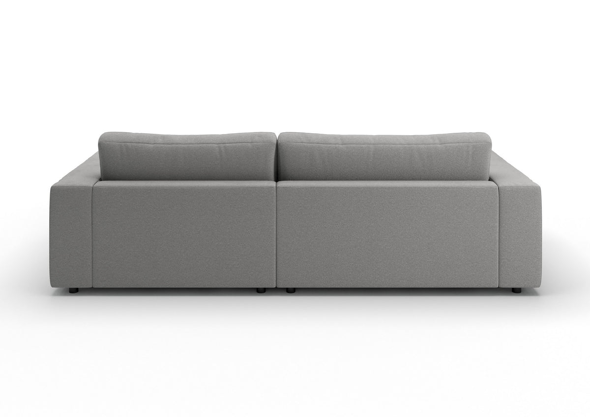 Skagen Ecksofa mit Longchair in Feincord Grau, Longchair rechts – Rückansicht