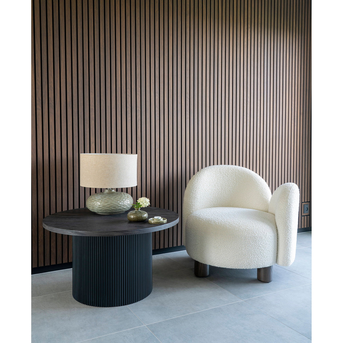 Sabine Couchtisch rund – Dunkelbraun, ø 80 × 45 cm – Ansicht 2