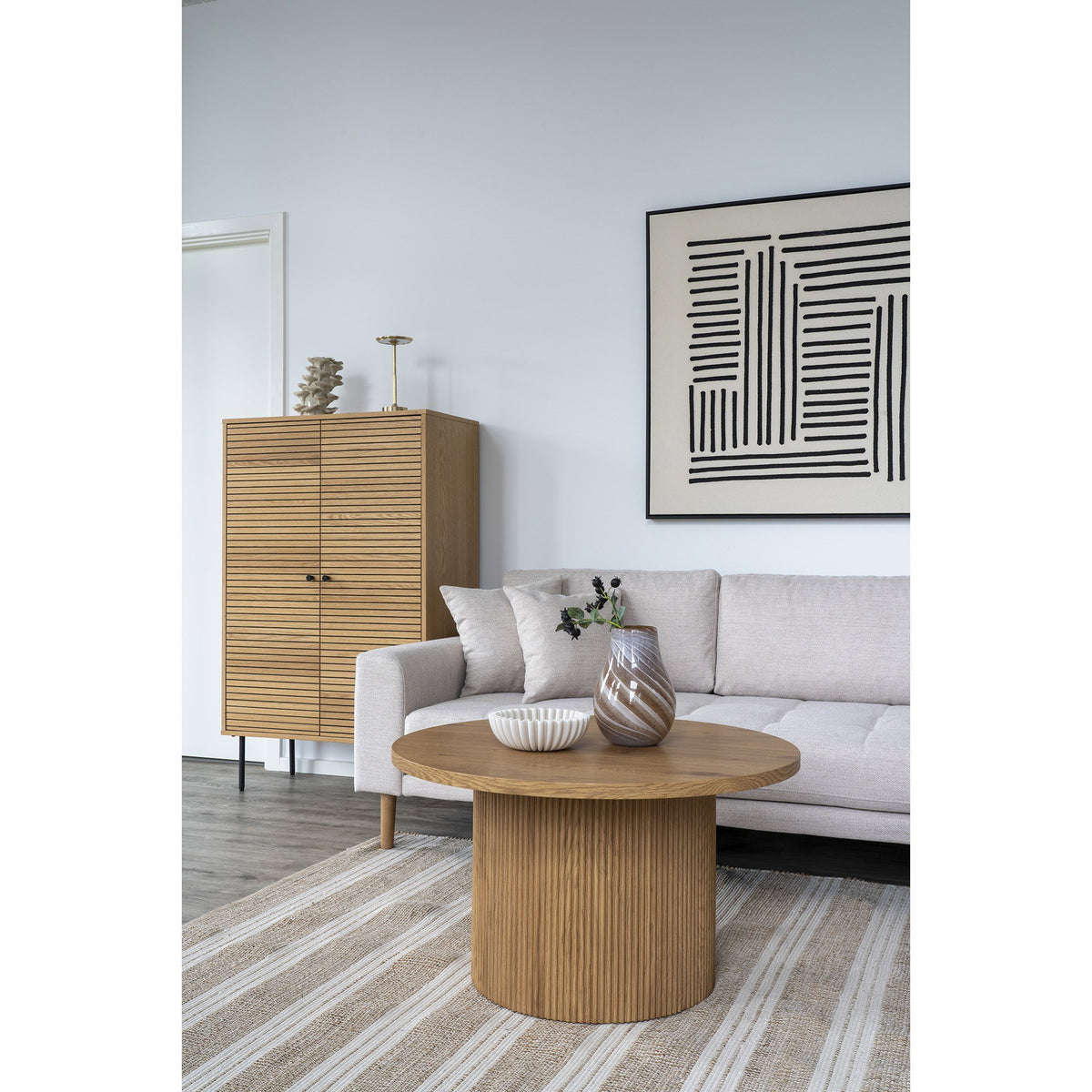 Sabine Couchtisch rund – Natur, ø 80 × 45 cm – Ansicht 2