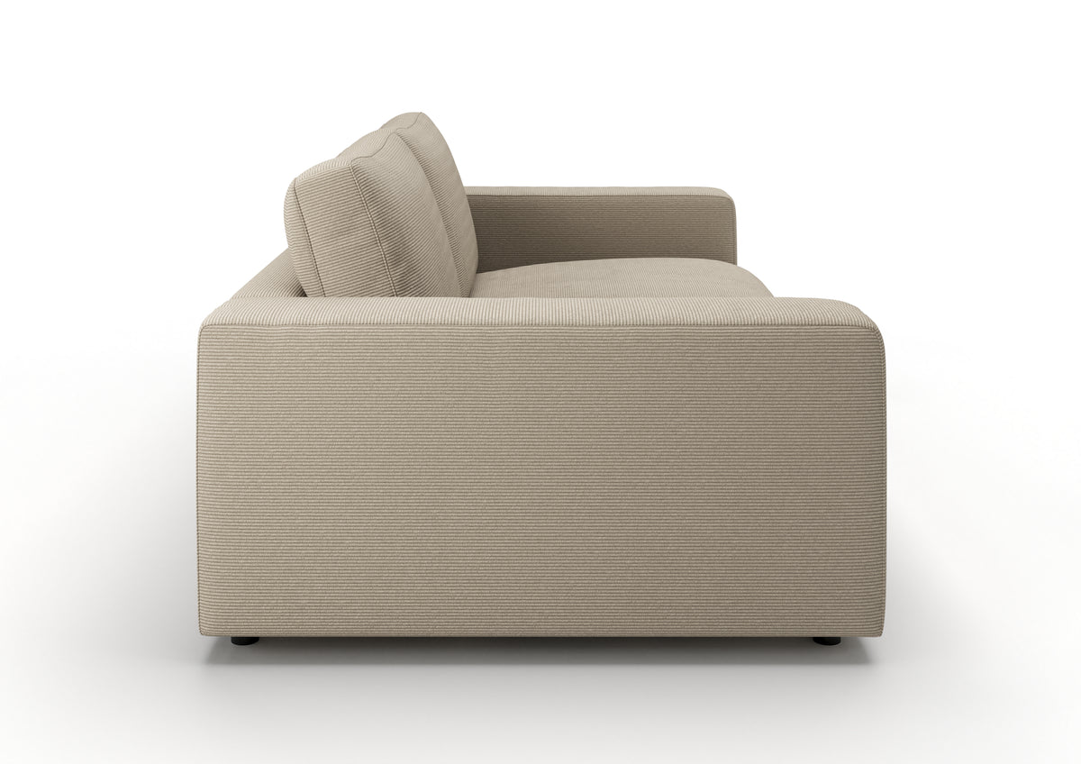 Skagen 2-Sitzer-Sofa in Feincord Sand – Seitenansicht