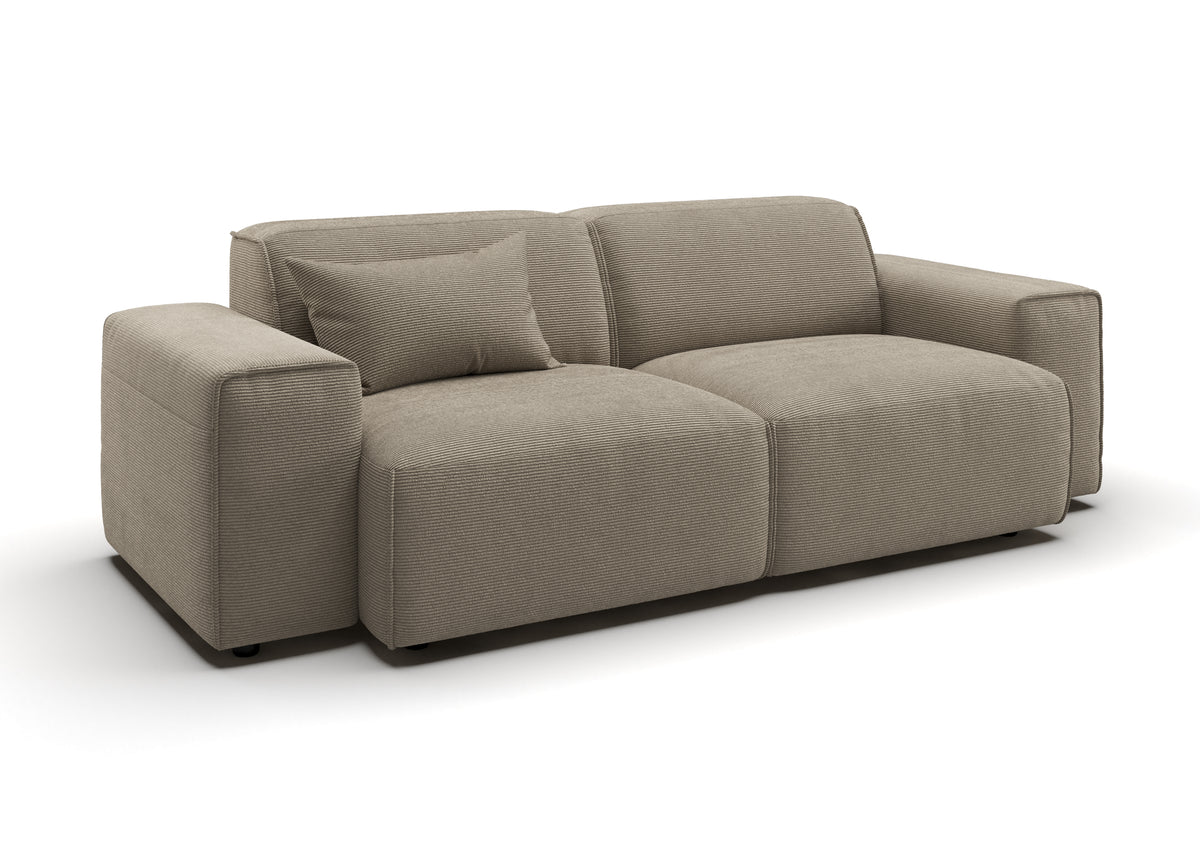 Lund 2,5-Sitzer-Sofa in Feincord Sand mit Dekokissen
