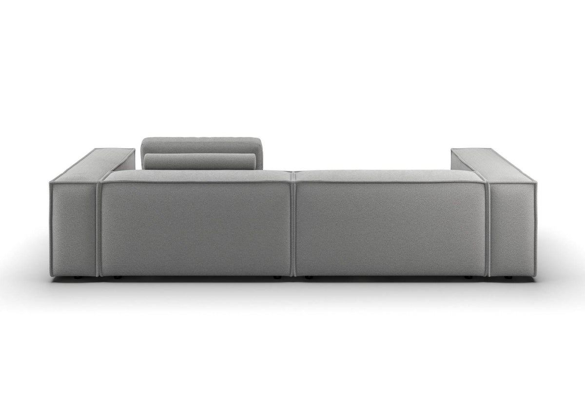 Bergen 3-Sitzer-Sofa in Feincord Grau – Rückansicht