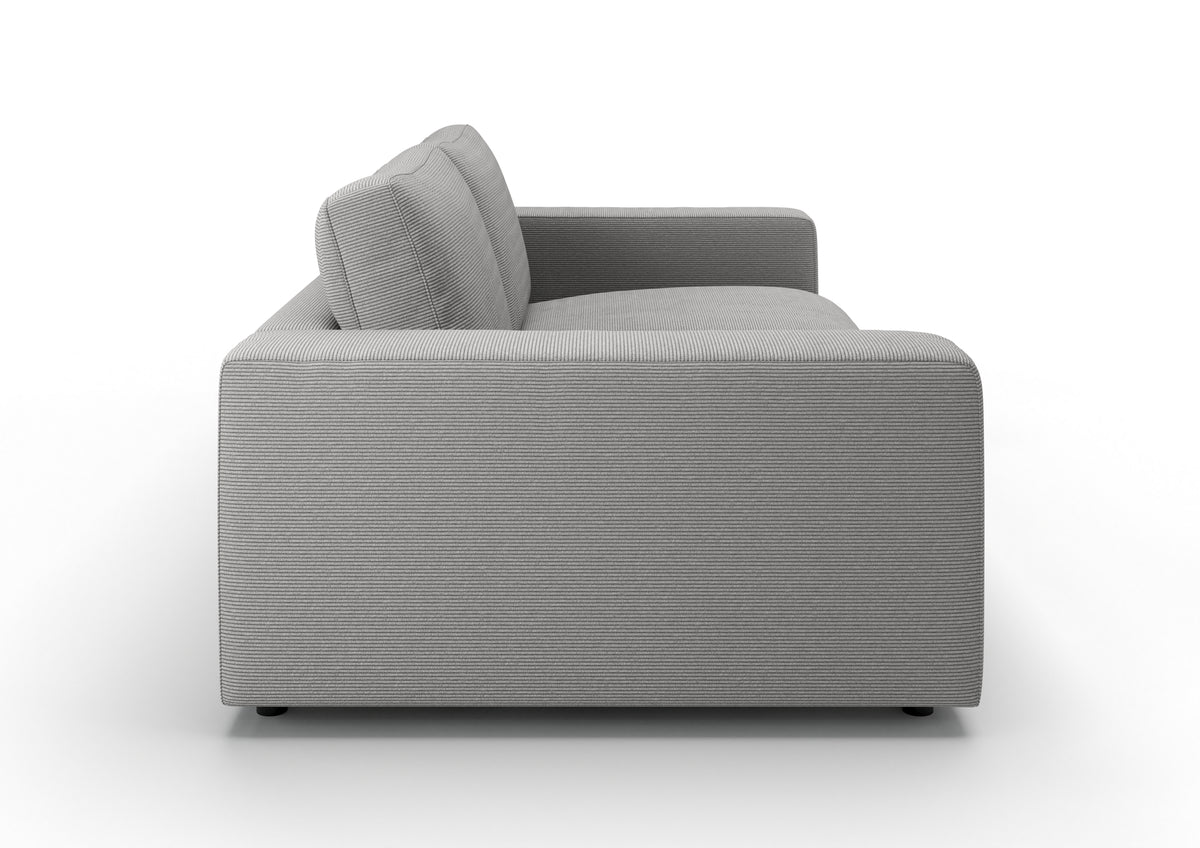 Skagen 2-Sitzer-Sofa in Feincord Grau – Seitenansicht