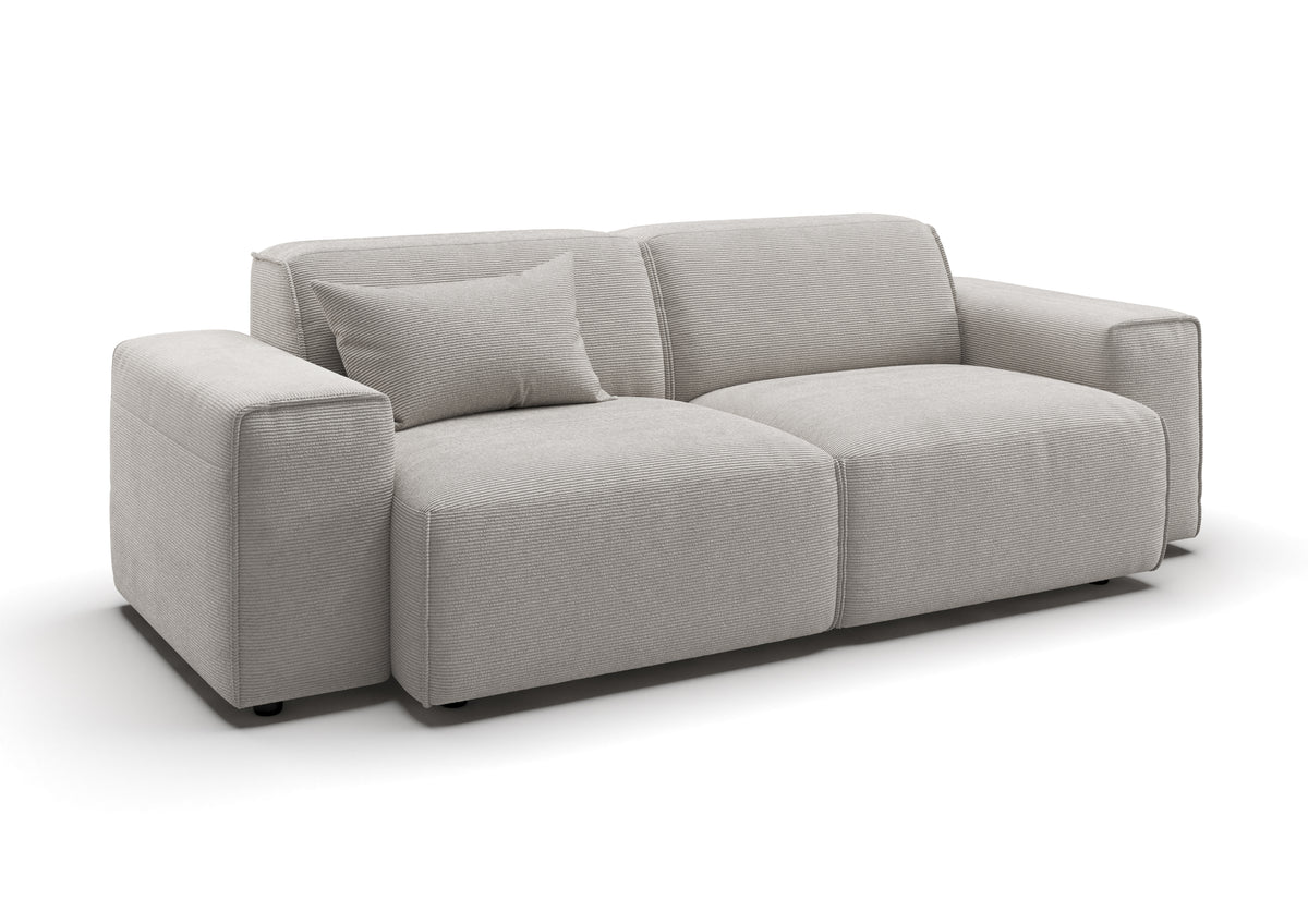 Lund 2,5-Sitzer-Sofa in Feincord Weiß mit Dekokissen