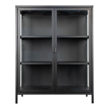 Arlo Vitrine mit 2 Glastüren – Stahl Schwarz, 80 × 40 × 101 cm von Luiva Living