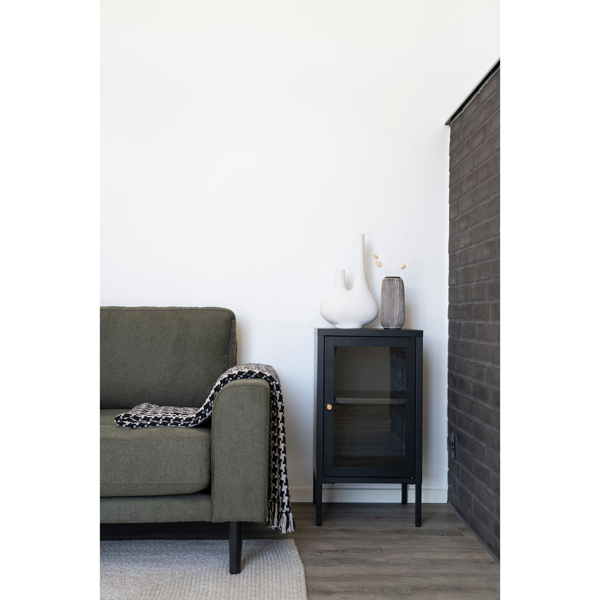 Joris Schrank mit Glastür – Stahl Schwarz, 38 × 35 × 70 cm – Ansicht 5