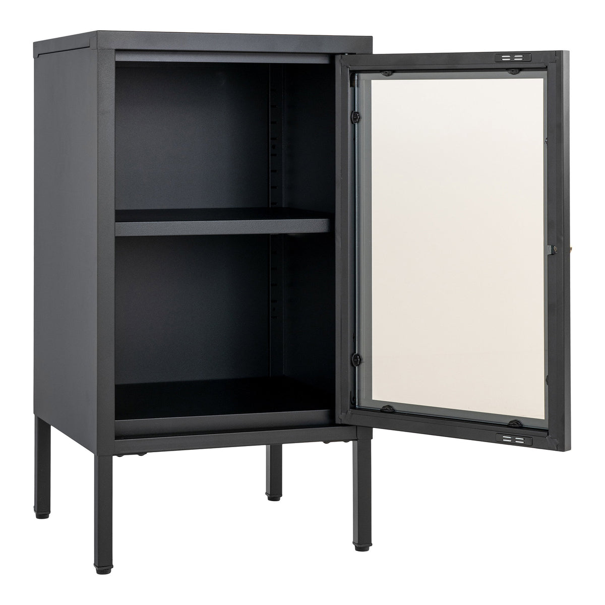 Joris Schrank mit Glastür – Stahl Schwarz, 38 × 35 × 70 cm – Ansicht 4