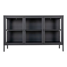 Arlo Sideboard mit 3 Glastüren – Stahl Schwarz, 140 × 40 × 85 cm von Luiva Living